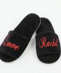 Black personalised slipper love rachel