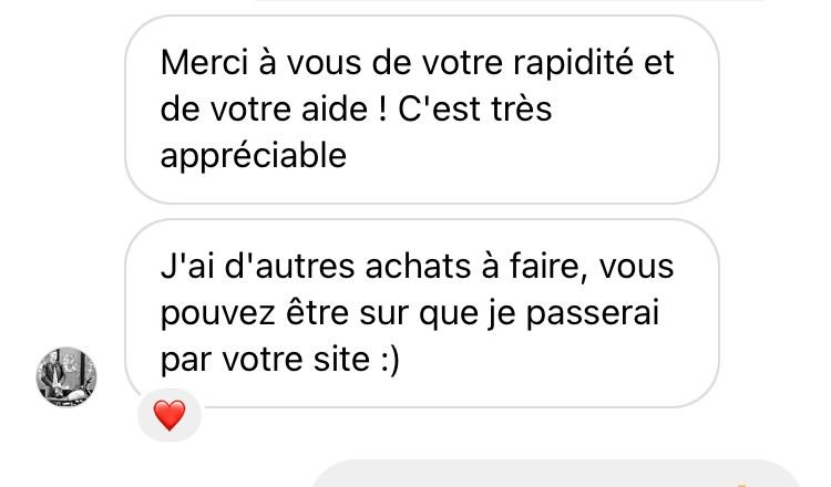 client satisfait sur instagram