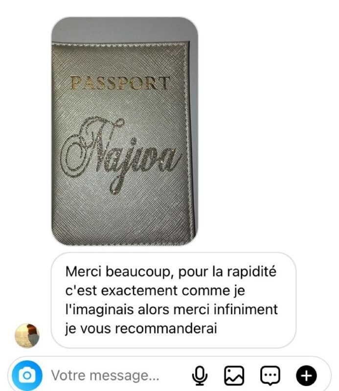 Verified customer review of Najwa's order for personalised passport cover