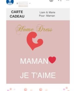 Maman je t'aime gift card email confirmation