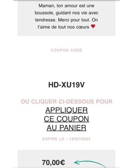Maman je t'aime gift card email2 confirmation