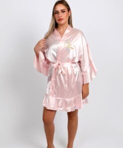 Personalised Froufrou pink sequin-effect bathrobe